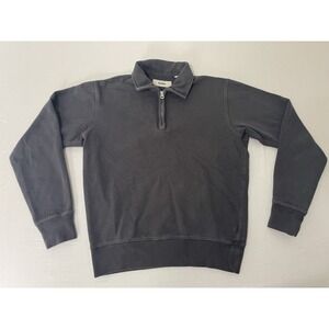 Buck Mason Welterweight 1/4 Zip Sweater Men XS Gray Sweatshirt Cotton